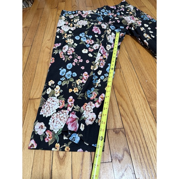 Anthropologie Maeve The Colette Crop Wide Leg Floral Black Pants Size 22W - Picture 9 of 10